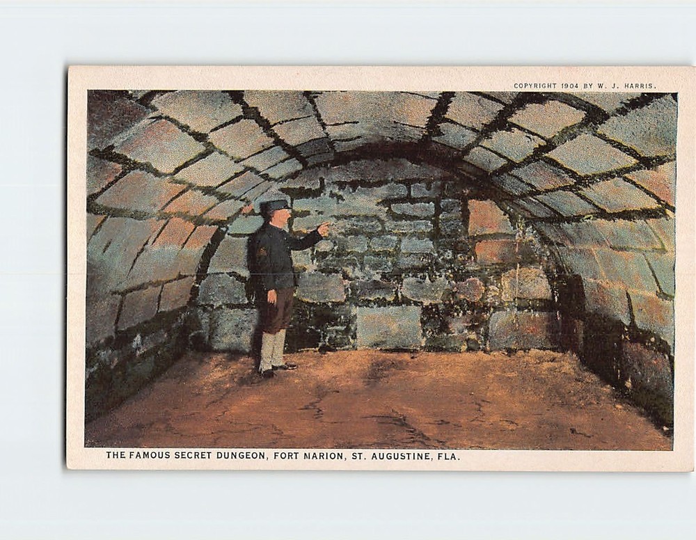Postcard The Secret Dungeon Fort Marion St. Augustine Florida USA