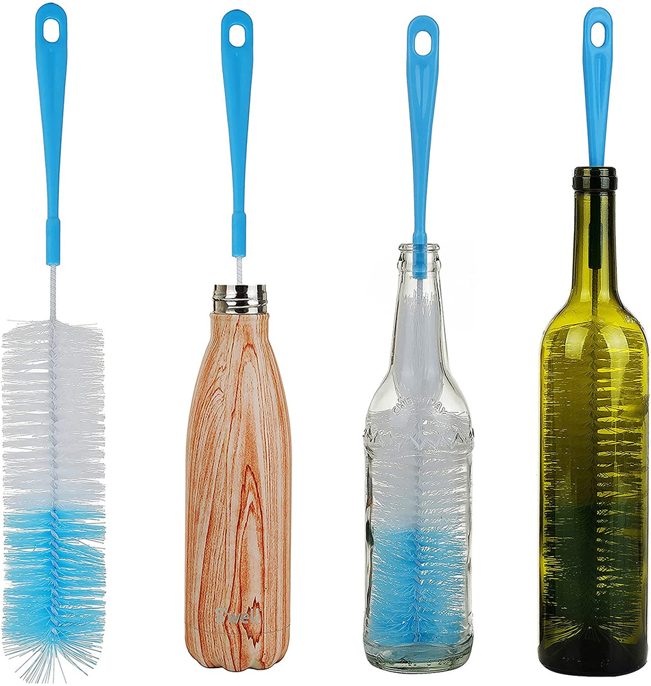 17in Extra Long Narrow Bottle Cleaning Brush for Hard-to-Reach Spots Blue
