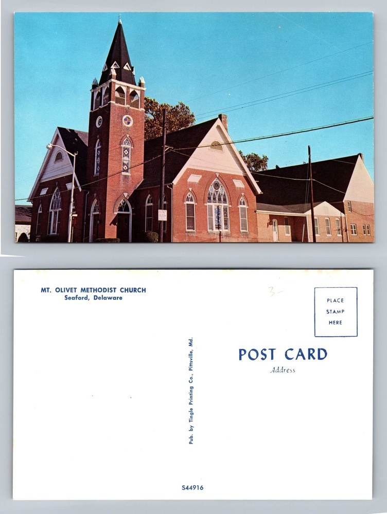 Seaford, DE-Delaware, Mt Olivet Methodist Church View Card Vintage Postcard