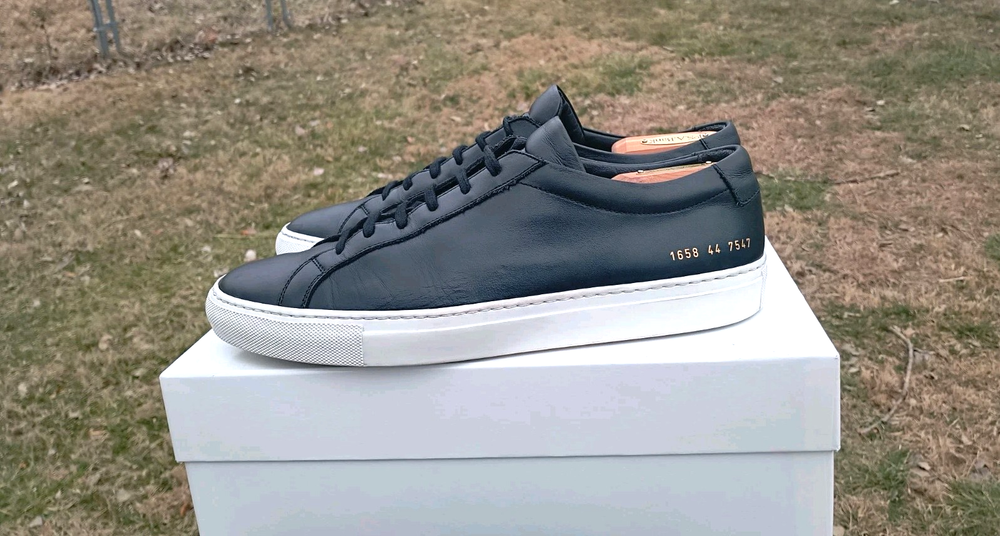 Common Projects Achilles Low Black 44 EU 11/11.5 US Mens 1658 COA EUC $450-image