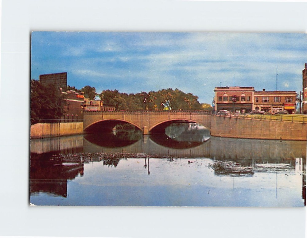 Postcard Main Street Bridge Nashua New Hampshire USA