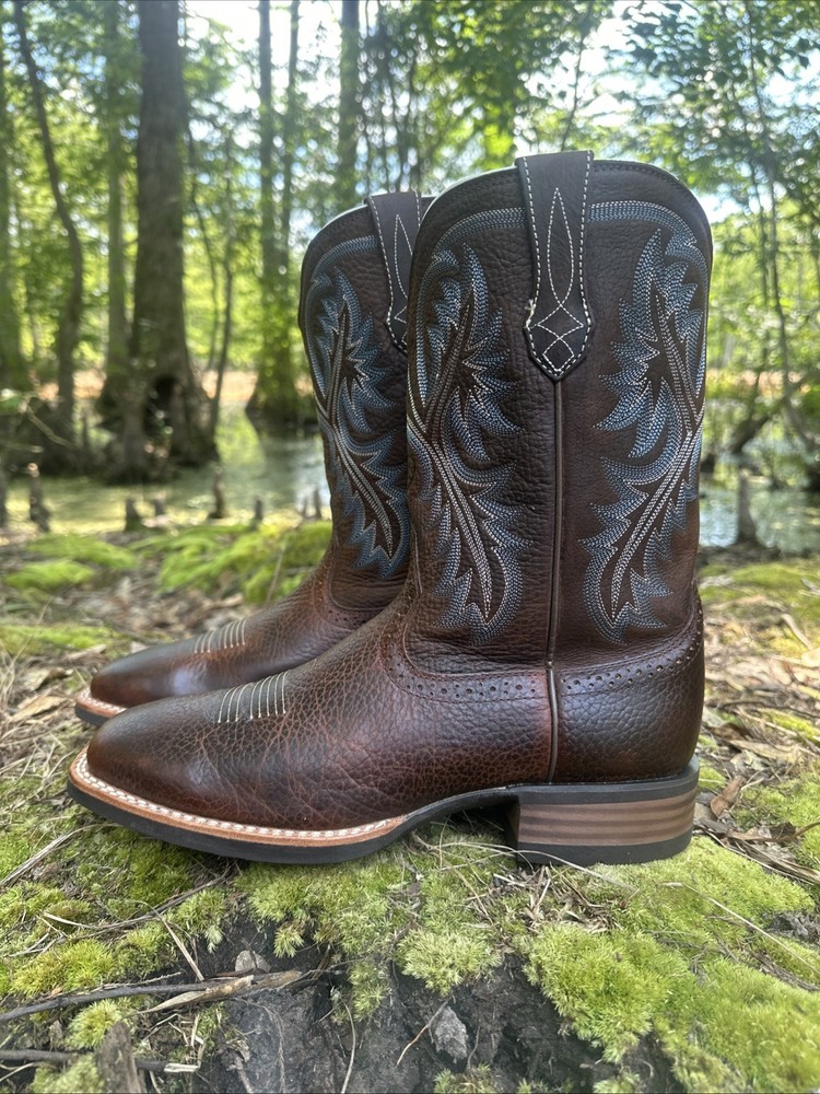 Ariat Quickdraw Men's Size 10 D Brown Oiled Rowdy Leather Western Boots
