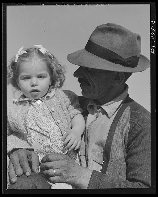 Provincetown Massachusetts 1942 Portuguese dory fisherman with granddaughter