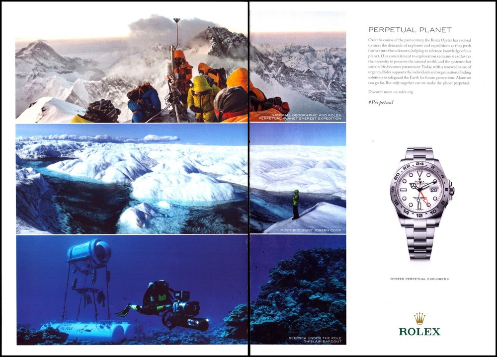 ROLEX Explorer 2021 Original Print Ad 2-Page Vintage Expedition Campaign
