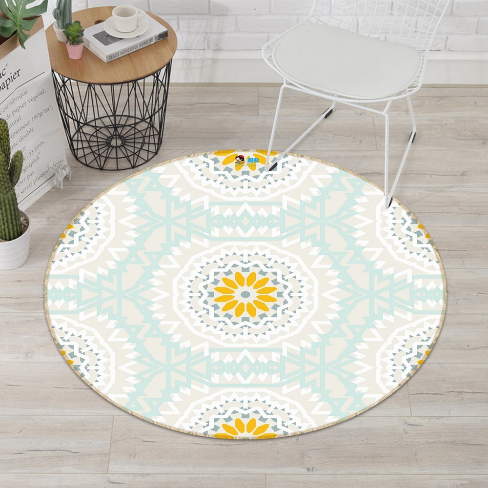 3D Round Petal Pattern NBC400 Game Rug Mat Elegant Photo Carpet Mat Fay 2023