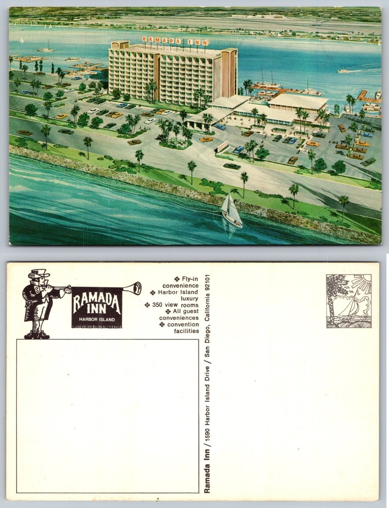 Ramada Inn Harbor Island San Diego CA Postcard