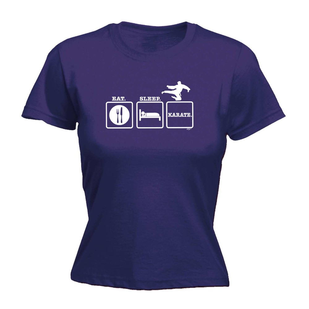 Eat Sleep Karate - Womens T Shirt Funny T-Shirt Novelty gift tshirt