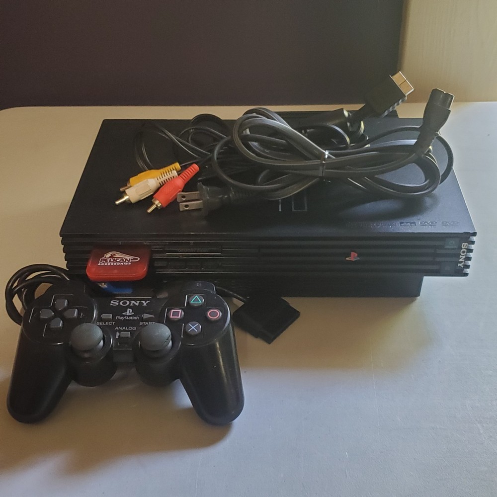 Sony PlayStation 2 PS2 FAT Console Cords Controller Card NetAdapter Working Good
