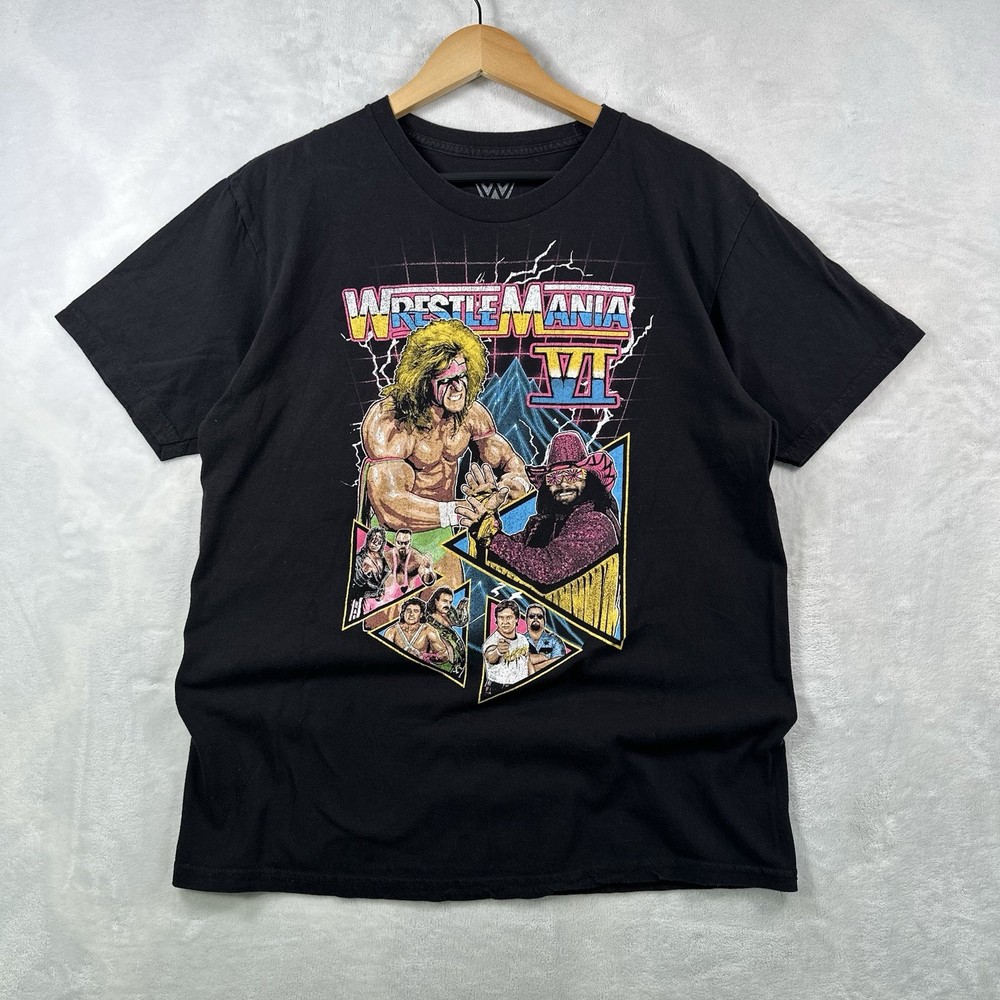 Wrestlemania VI WWF Ultimate Warrior Macho Man Brett Owen Heart Shirt Jake Snake