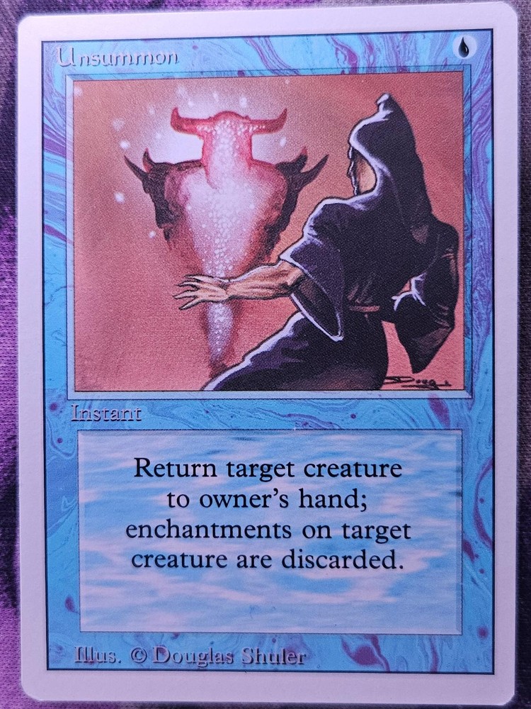 Unsummon Common Revised Edition Magic: The Gathering Moderately Played