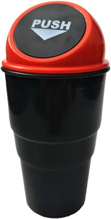 Mini Car Trash Can for Cup Holder - Red Auto Waste Bin for Vehicle  Color: Red