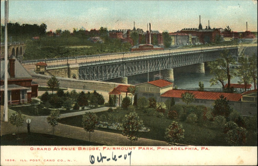 Girard Avenue Bridge ~ Fairmount Park Philadelphia PA ~ rare 1907 DPO Dyerstown