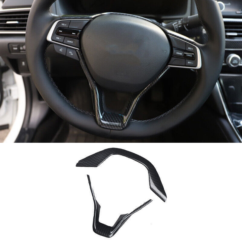 For Honda Accord 2018-2022 Carbon Fiber ABS Steering Wheel Sheet Frame Cover 2X