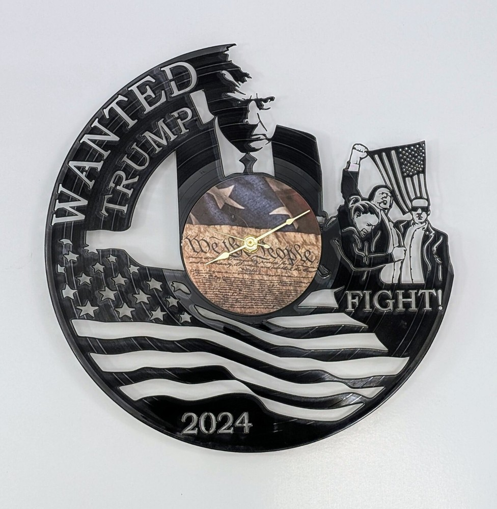 Trump, Donald Trump, Vinyl, Record, Clock, Gift, President, America, Custom