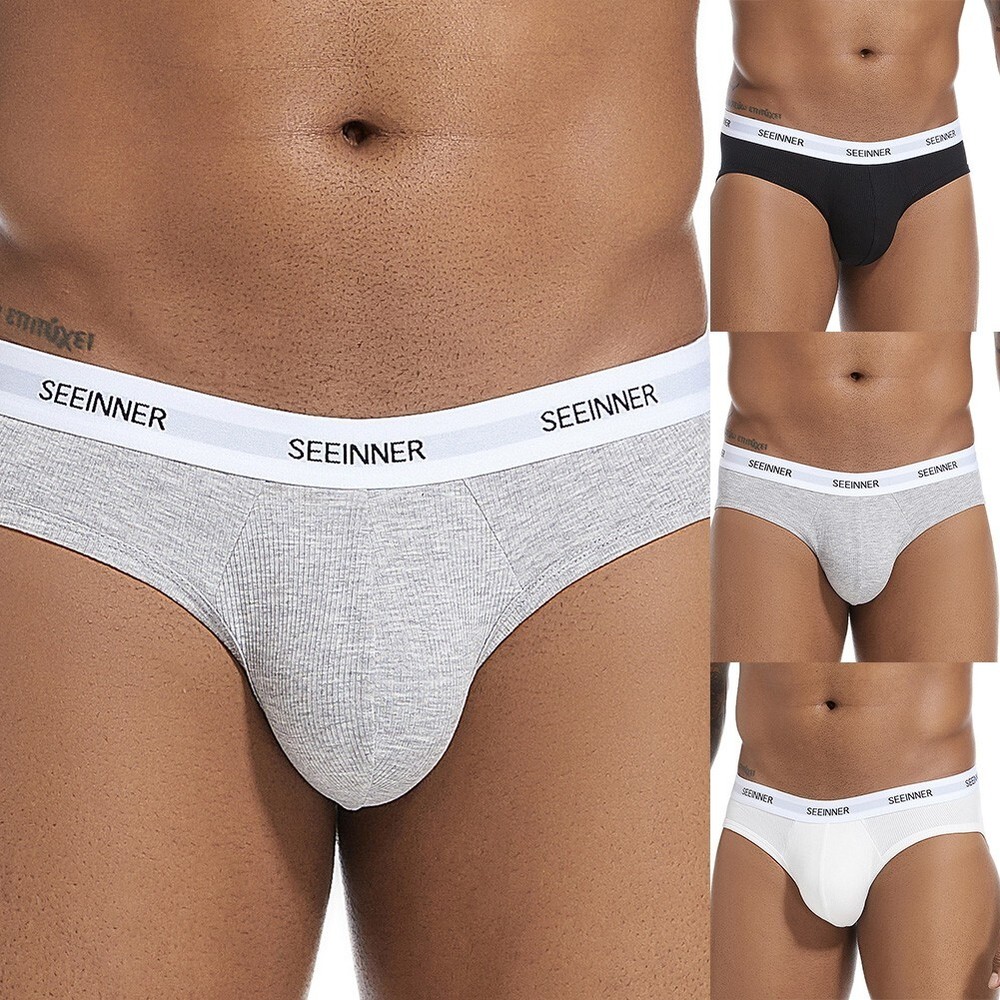 Comfortable Men's Low Rise Underwear Boxer Briefs Cotton Fabric for Daily Wear