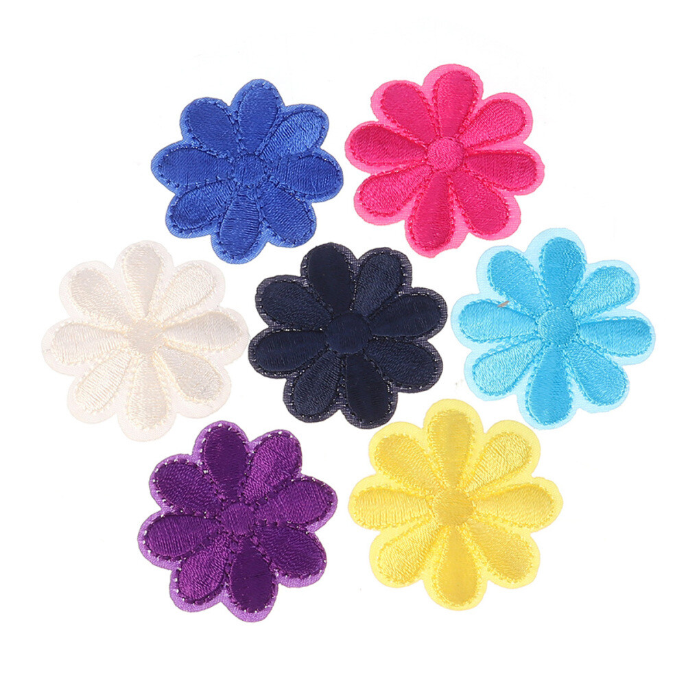 100 Pcs Sew On Cloth Embroidered Appliques Clothing Patch Stickers