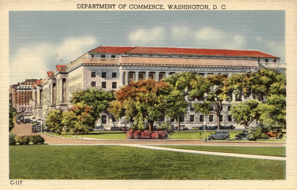 1940s Department of Commerce Washington DC Linen Litho Vintage Postcard