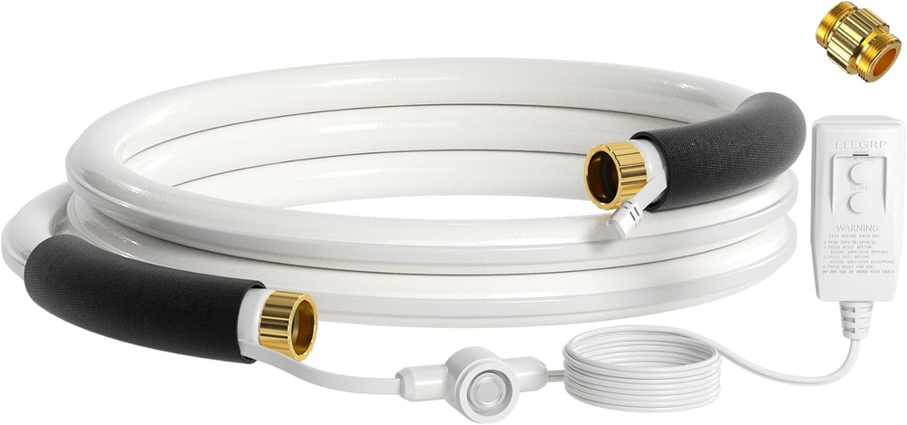 15FT Heated Water Hose for Drinking with GFCI & Energy Saving Thermostat, 5/8-In