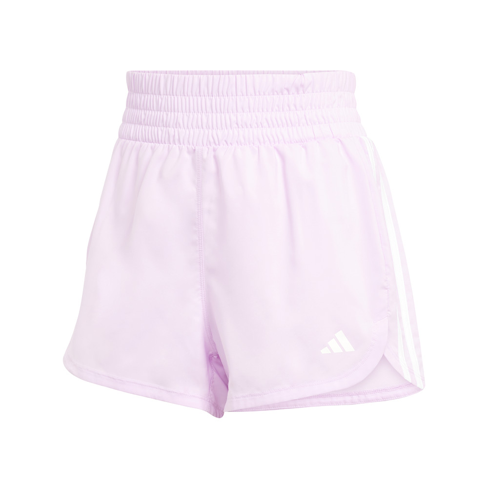 adidas Pacer Training 3Stripes Woven HighRise Shorts Womens Pink Casual Athletic