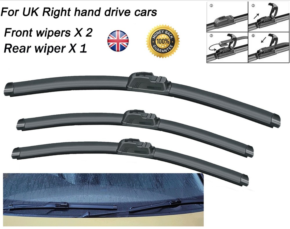 For Honda Civic 2017-2021 New Front and Rear Windscreen Wiper Blades 26