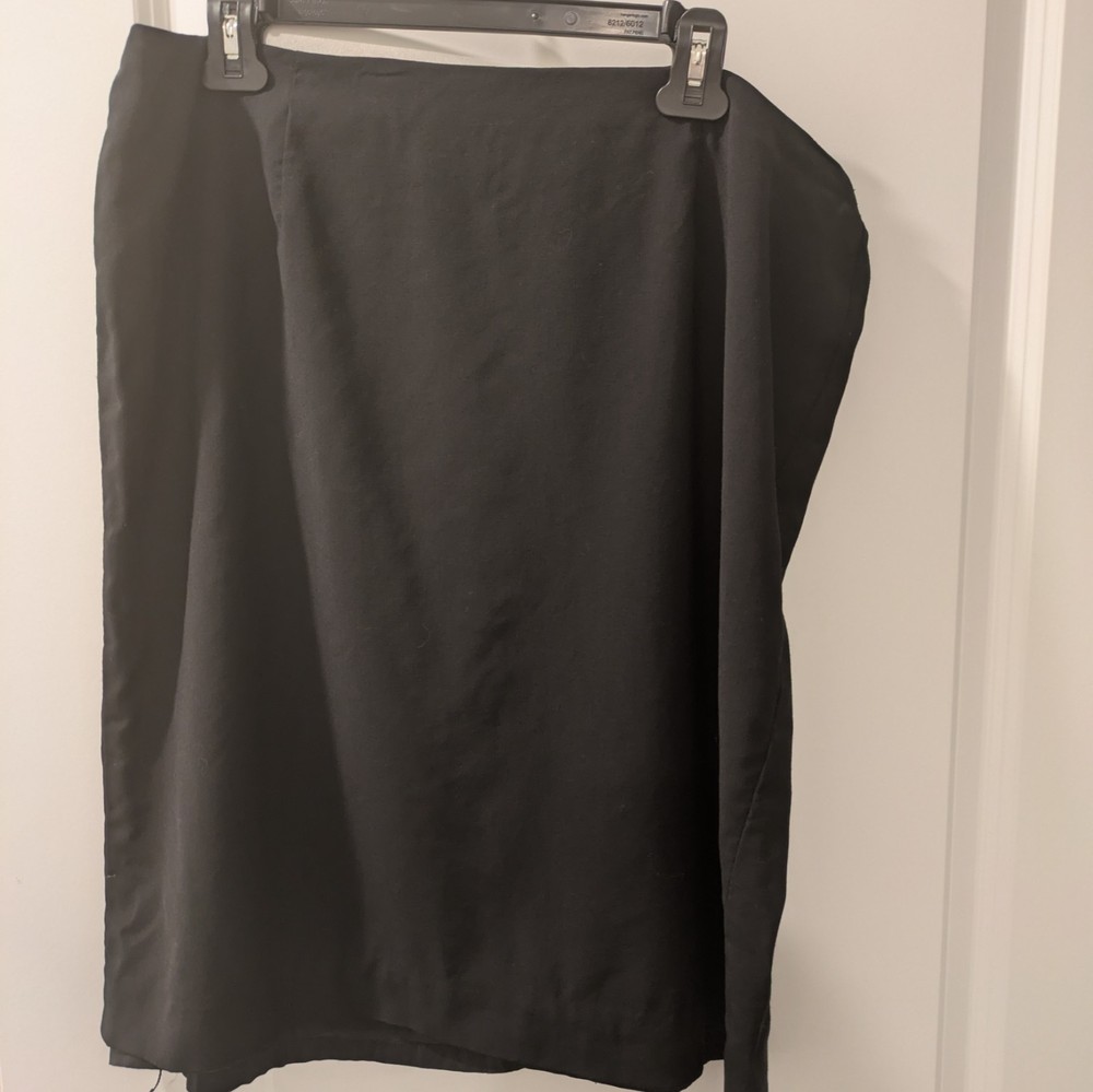 Talbots Skirt Women 16W Wool Blend Black Stretch Career Office