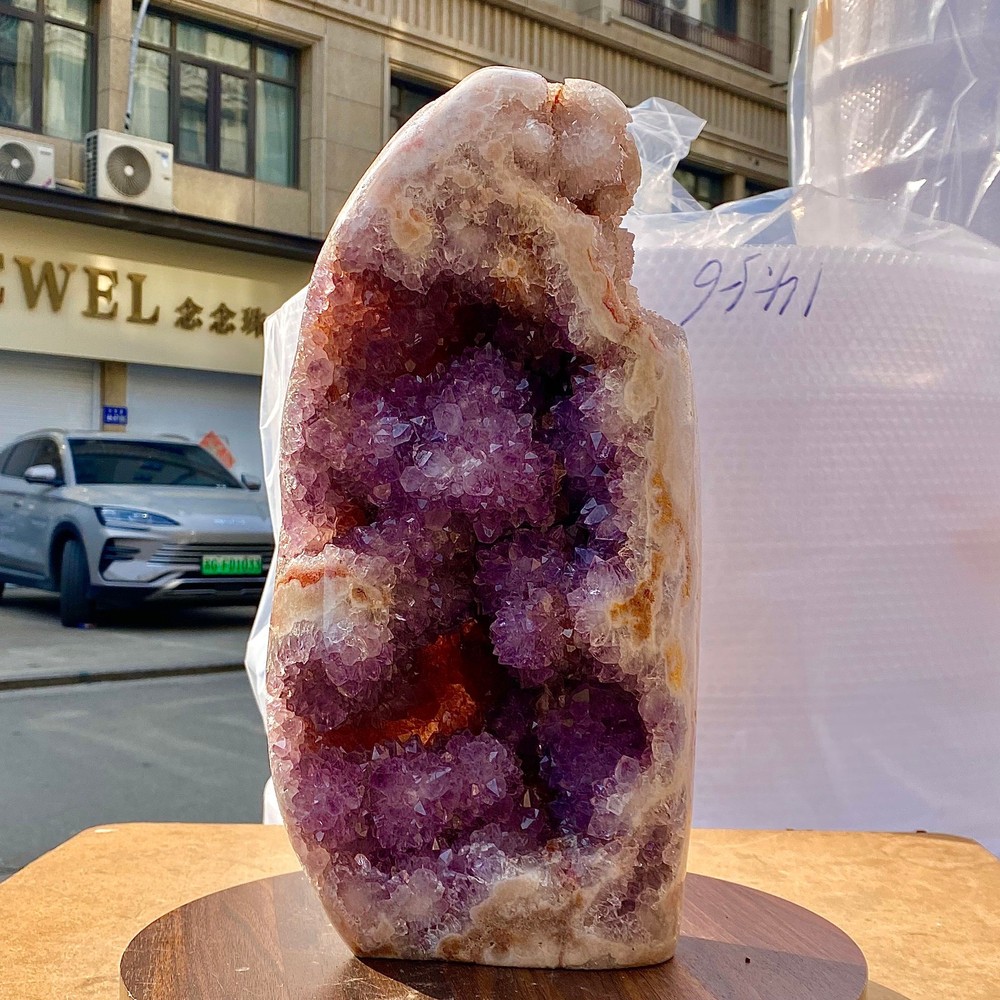 Pink purple crystal cave - Geode Crystal Specimen - 17.7LB
