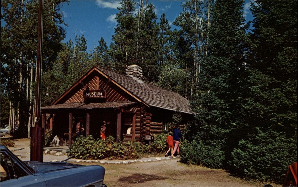 Jenny Lake Museum Grand Teton National Park Wyoming ~ 1970s vintage postcard
