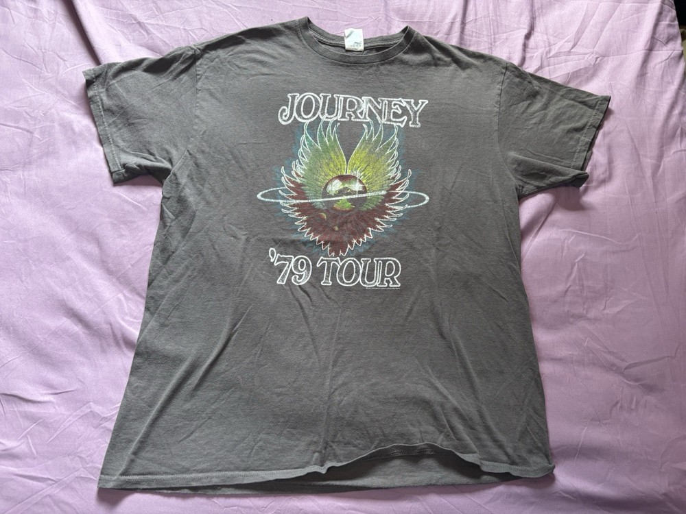 Journey Shirt Mens XL Gray 1979 World Tour 2017 Reprint Concert Rock Band Music