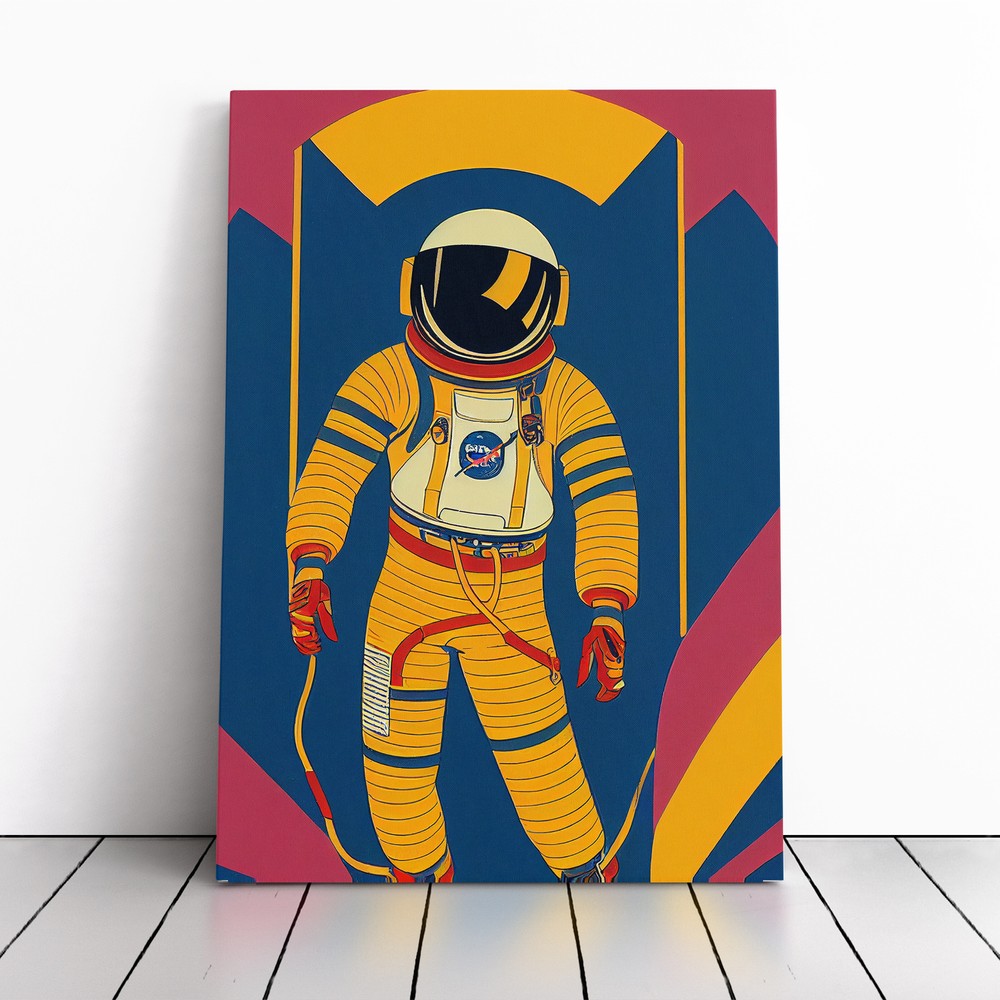 Astronaut Pop Art No.3 Canvas Wall Art Print Framed Picture Home Office Decor