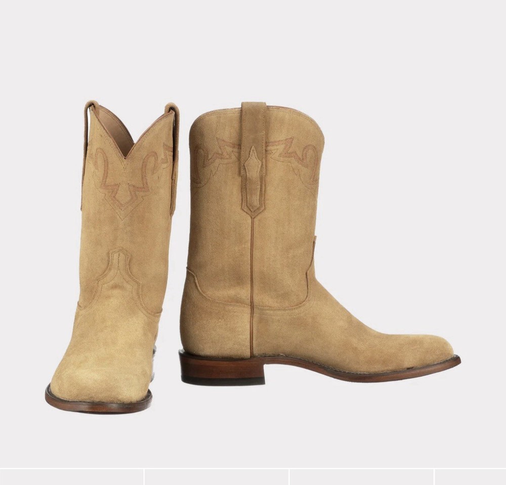Lucchese Sunset Suede Roper Boots Size 9D Preowned Great Condition Retail Value $645