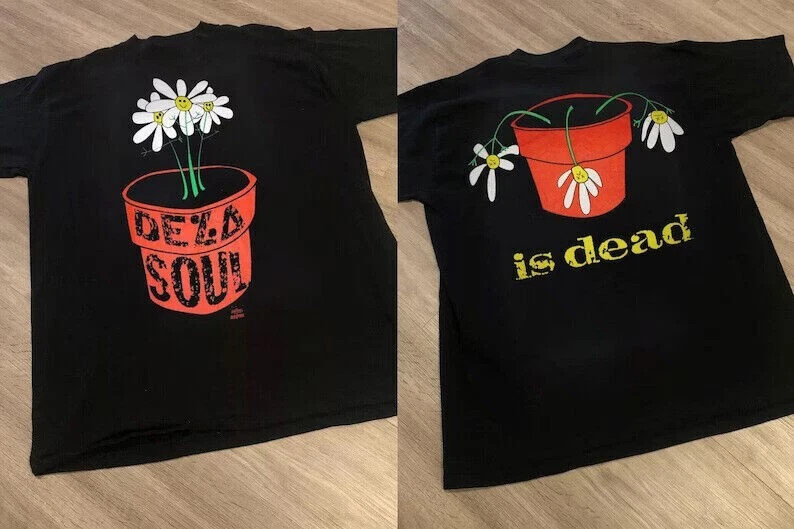 1991 De La Soul Is Dead Album Short Sleeve 2 Side Black T-Shirt