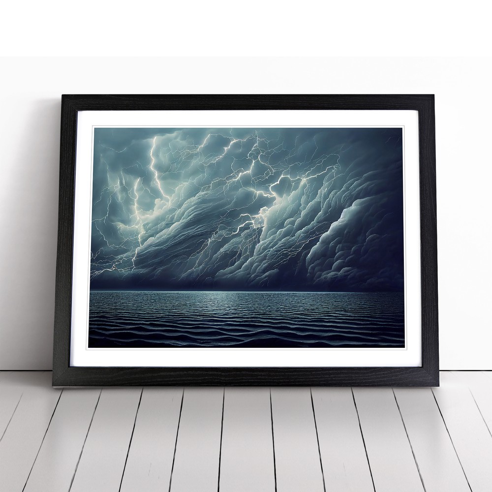 Marvellous Ocean Thunderstorm Wall Art Print Framed Canvas Picture Poster Decor
