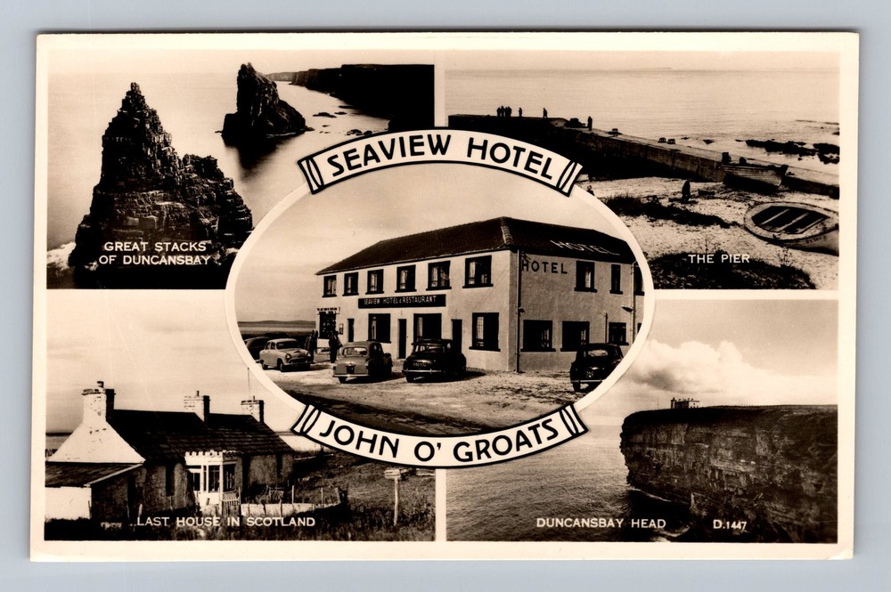 Scotland- John O' Groats Seaview Hotel Duncansbay Head Postal Vintage Postcard