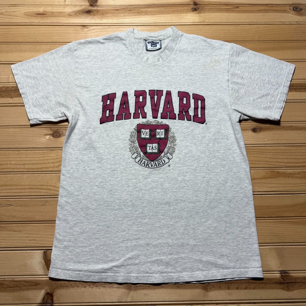 Vintage 90s Lee Harvard University Crest Shield Logo Heather Shirt USA - Large