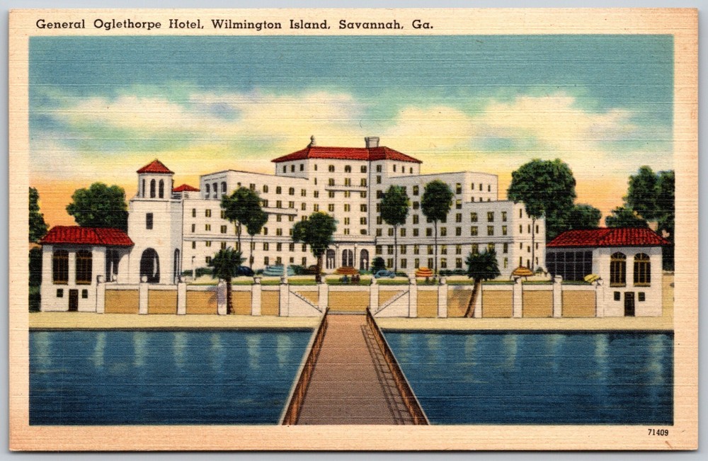 General Oglethorpe Hotel Wilmington Island SAVANNAH Georgia VINTAGE Postcard