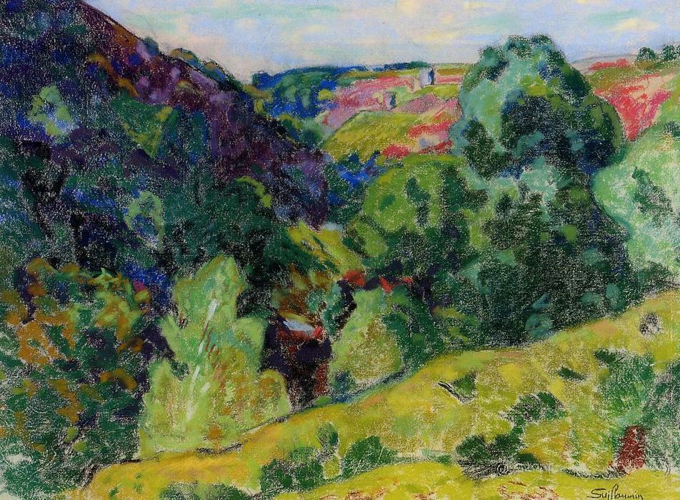 Oil painting Armand-Guillaumin-La-Creuse-Landscape impression handmade on canvas
