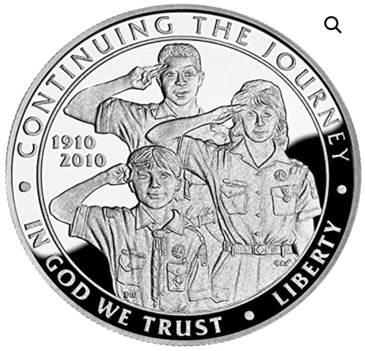 2010-Us Mint Boy Scouts Of America, Centennial Proof Silver Dollar OGP & COA￼