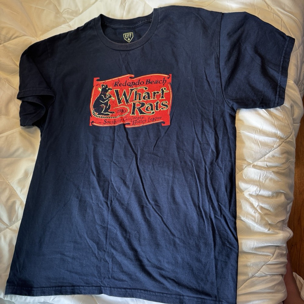 Redondo Beach Wharf Rats Ebbets Field Flannels Retro-style T-Shirt Large