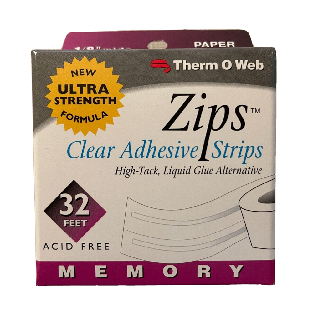 Therm O Web  Acid-free Box of ZIPS Clear Adhesive Strips  1/8