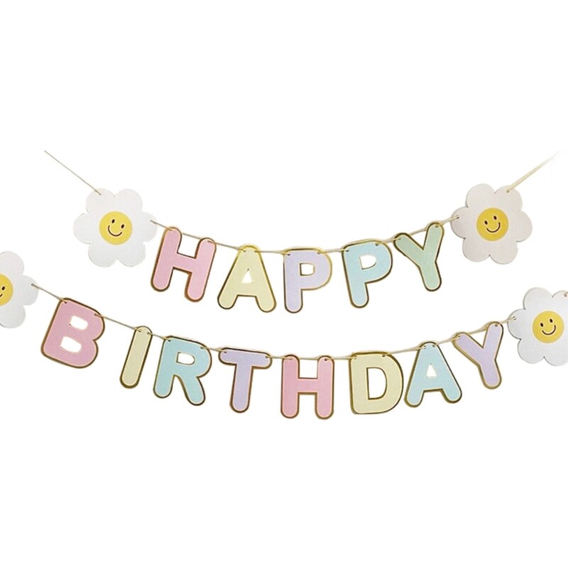 Happy Birthday Banner for Boys and Girls Party Shower Decorations Gift