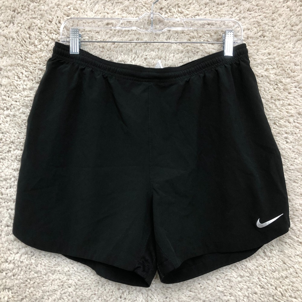 Nike Shorts Medium Adult Black Dri Fit Swoosh Pull On Athletic Training Gym Mens