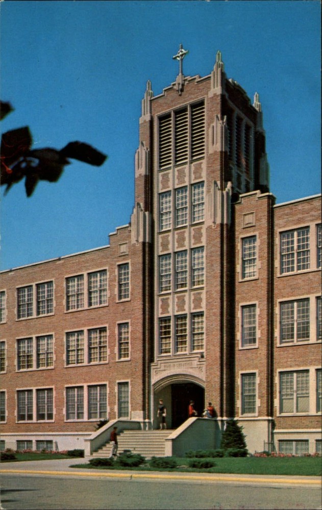 Aquinas College Grand Rapids Michigan ~ Administration Bldg ~ 1960s postcard