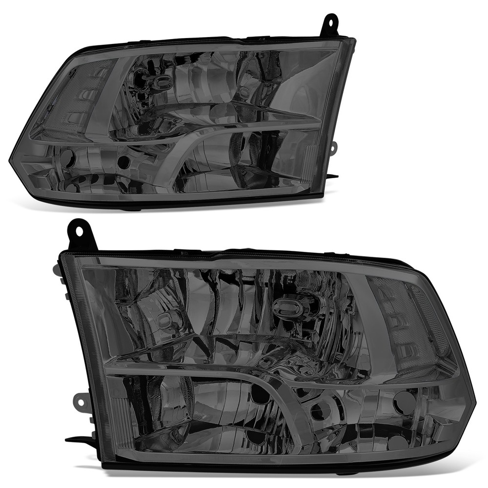 Chrome Housing Clear Lens Halogen Headlights for 09-12 Dodge RAM 1500 2500 3500