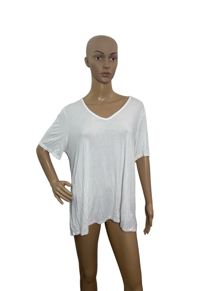 Old Navy Luxe Women’s Size XL Short Sleeve V Neck Solid White Tee