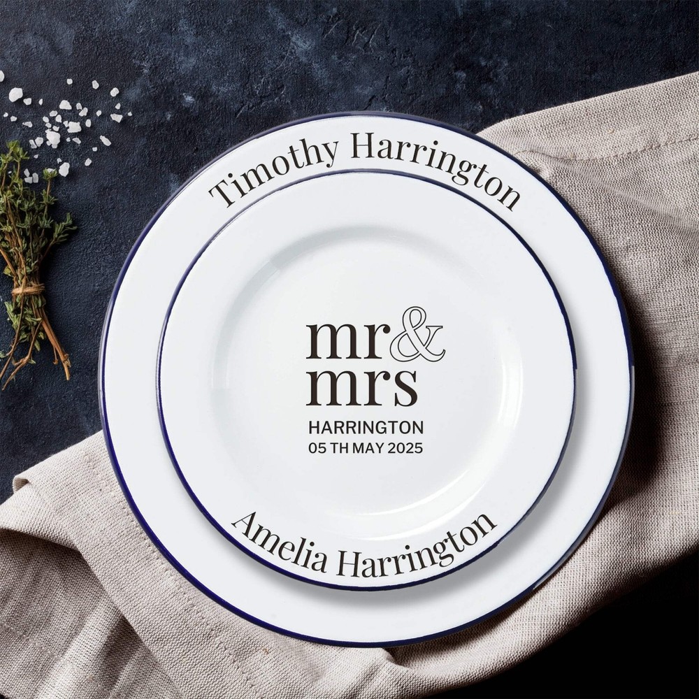 Custom Engraved Enamel Camping Retro Plate