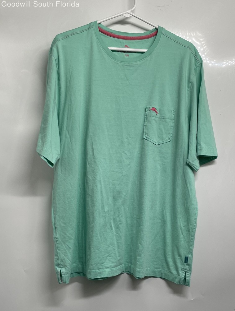 Tommy Bahama Mens Green Short Sleeve Crew Neck Pullover T-Shirt Size Large