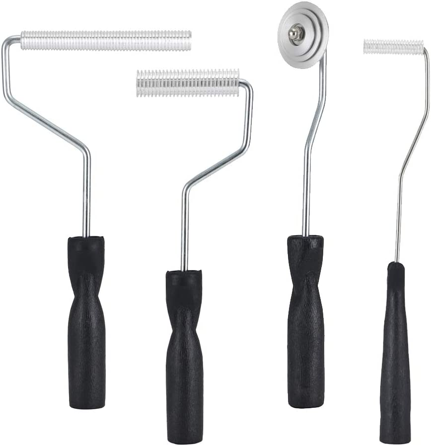 4Pcs Fiberglass Resin Laminating Roller Kit with Bubble Remover