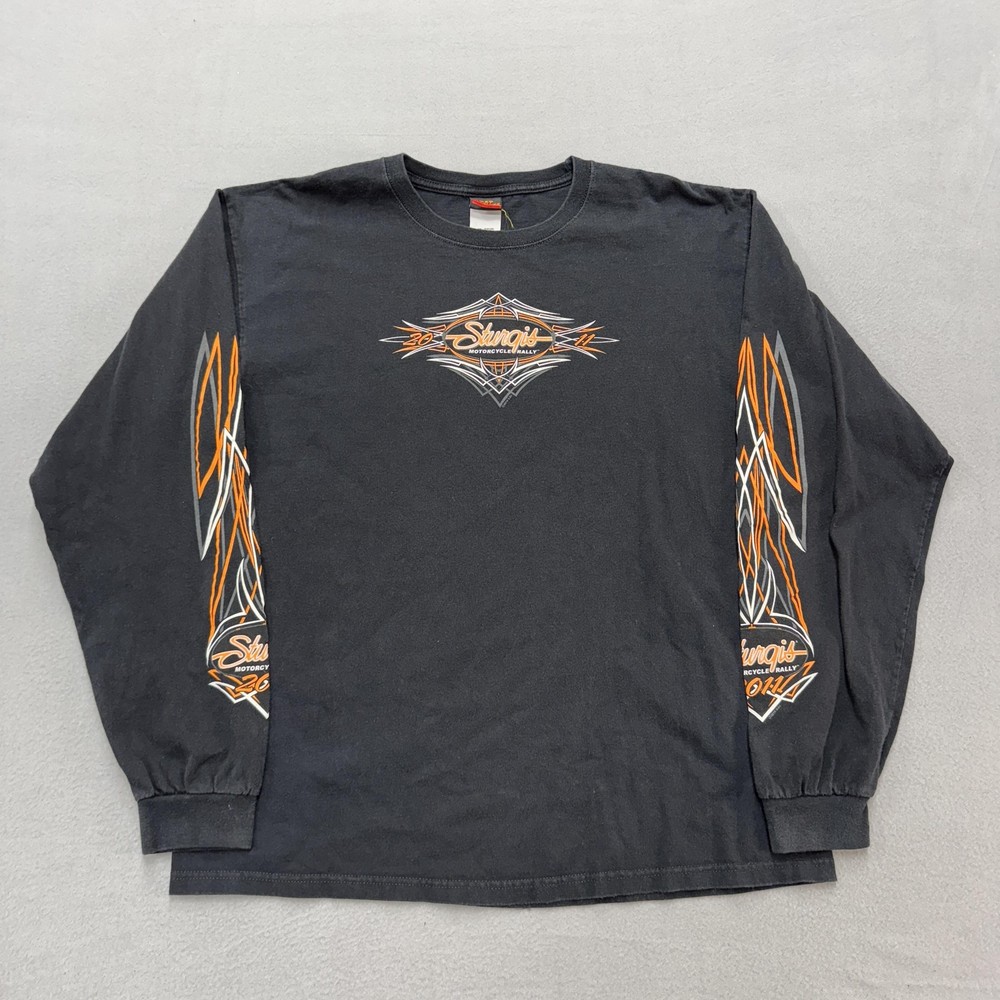 Sturgis Motorcycle Rally Shirt Mens XL Black Hot Leathers 2011 Long Sleeve Tee