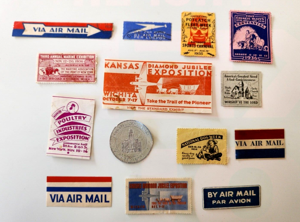 Vintage Cinderella Poster Stamp Lot - All Different