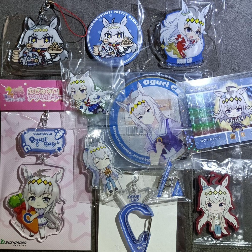 Uma Musume Oguri Cap Collectibles Set 16 Plush Badges Acrylic Stands Cards